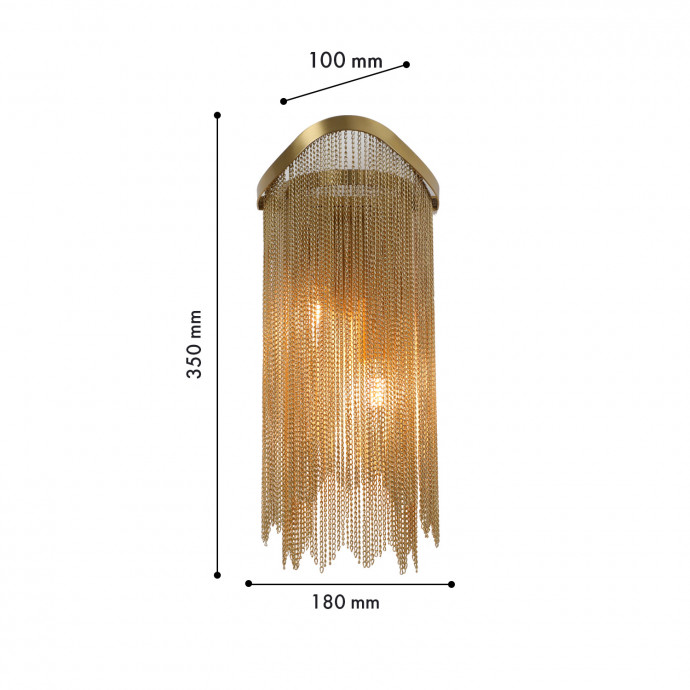 4491-2W, настенный светильник, D100xW180xH350, 2xE14x40W