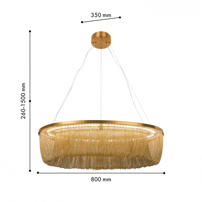 4491-8P, подвесная люстра, L800xW350xH260/1500, LEDx40W, 1100LM, 4000K, included