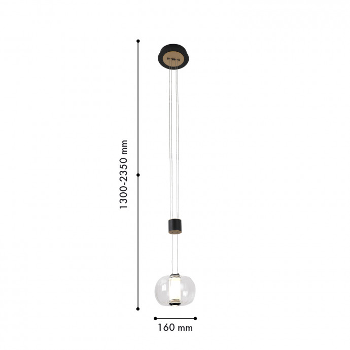 4492-1P, подвес, D160xH1300/1800, LEDx4W + LEDx3W, 420LM, 4000K, included