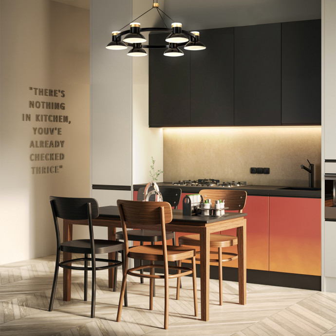 4516-6P, подвесная люстра, D625xH300/1800, 6xLEDx10W, 4800LM, 4000K, included