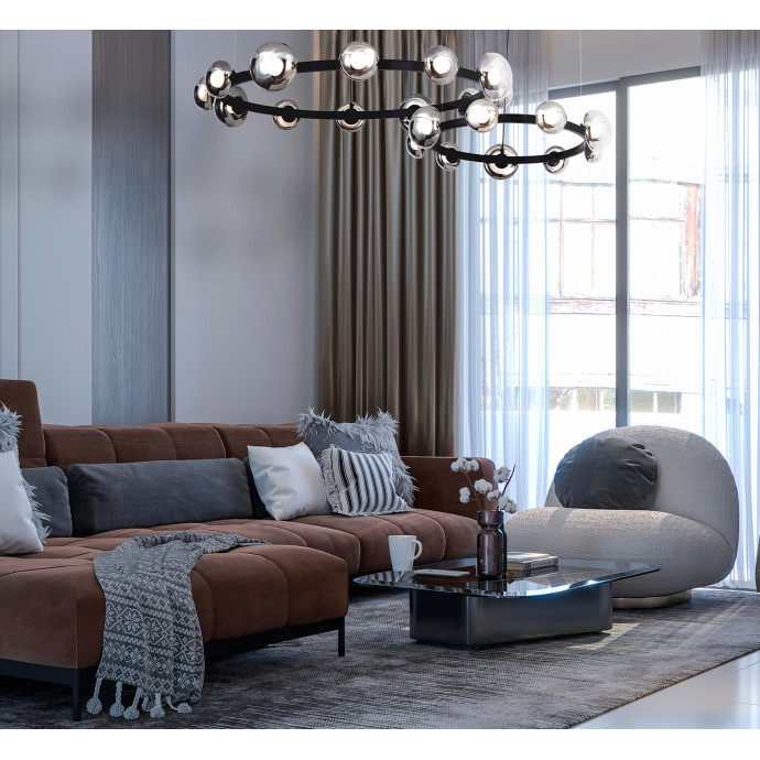 4517-12P, подвесная люстра, D900xH300/1630, 12xLEDx5W, 4800LM, 4000K, included