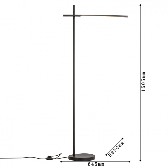 4519-1F, напольный светильник, L645xW250xH1505, LEDx15W, 1200LM, 4000K, included