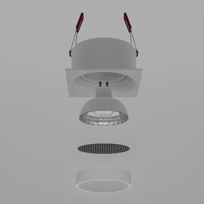 4547-1C, врезной светильник, L81xW81xH56, cutout:D75, 1xGU10x35W, IP20