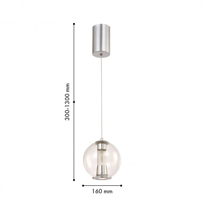 4552-1P, подвес, D160xH300/1300, LEDx7W, 300LM, 4000K, included