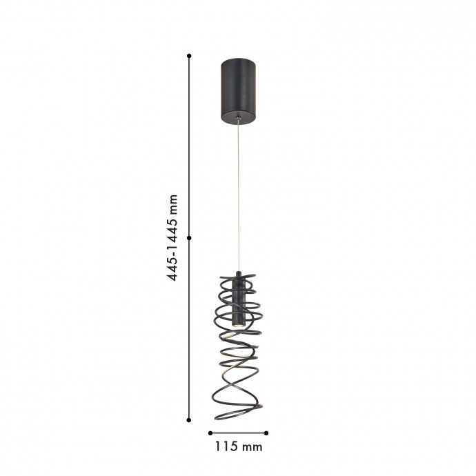 4555-1P, подвес, D115xH445/1445, LEDx5W, 190LM, 4000K, included