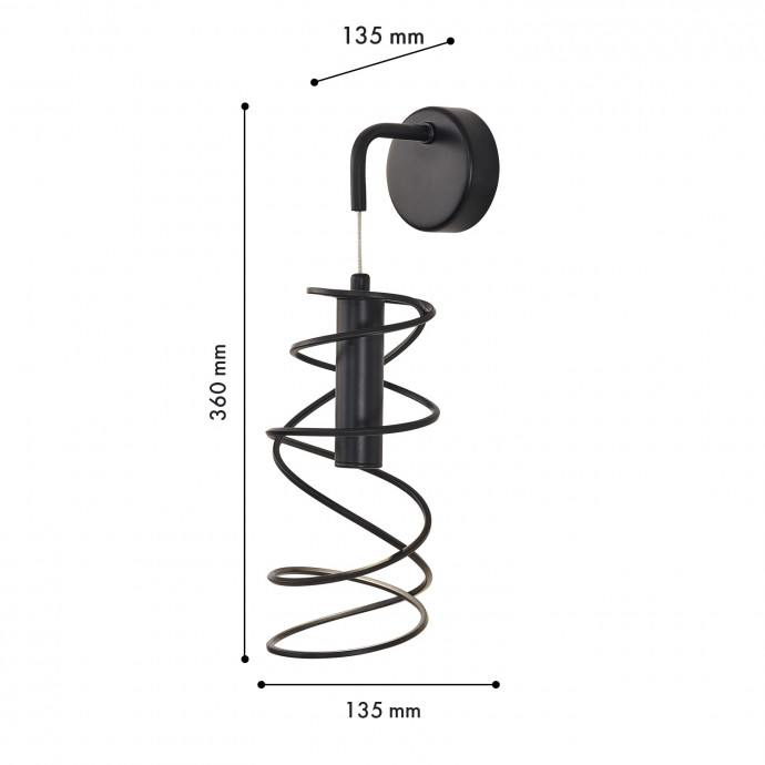 4555-1W, настенный светильник, D135xW135xH360, LEDx5W, 315LM, 4000K, included