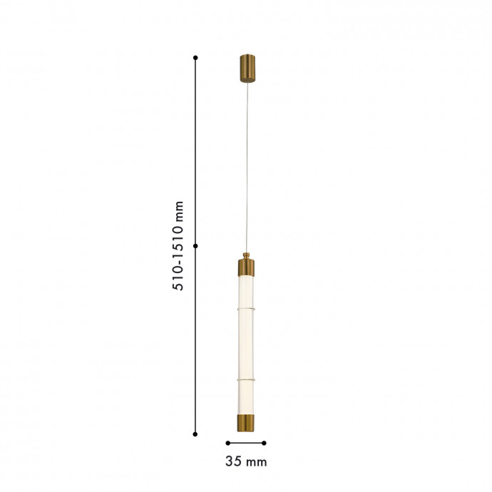 4558-1P, подвес, D35xH510/1510, LEDx4W, 460LM, 4000K, included