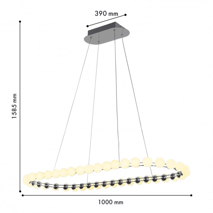 4589-10P, подвесная люстра, L1000xW390xH1585, LEDx48W, 3800LM, 4000K, included