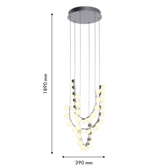 4589-4P, подвесная люстра, D390xH1890, LEDx48W, 3800LM, 4000K, included