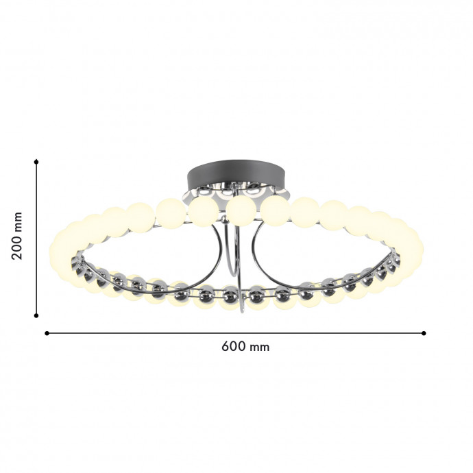 4589-6C, потолочная люстра, D600xH200, LEDx43W, 3400LM, 4000K, included