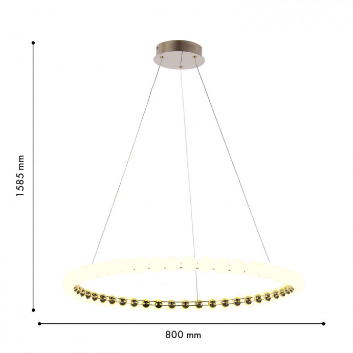 4590-8P, подвесная люстра, D800xH1585, LEDx52W, 4150LM, 4000K, included