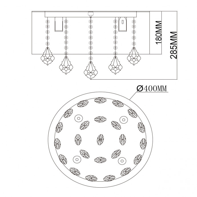 Потолочная люстра хрустальная MW-LIGHT Жаклин 465015904