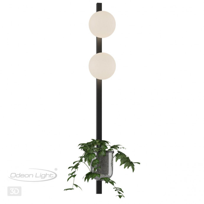 4681/2WA WALLI ODL20 529 черный/белый Настенный светильник E14 2*40W 220V FLOWER