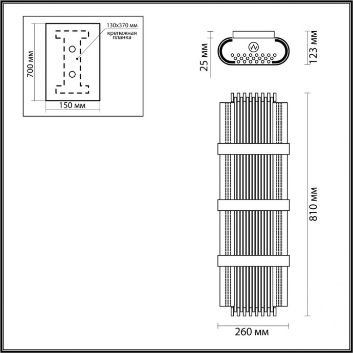 4853/4W HALL ODL_EX21 47 золото/стекло Настенный светильник E14 4*40W высота 810см EMPIRE