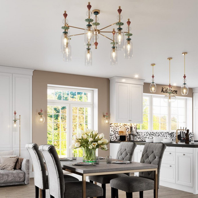 4855/1WA CLASSIC ODL_EX21 65 золото/разноцветн./керамика/стекло Бра E14 1*40W BIZET