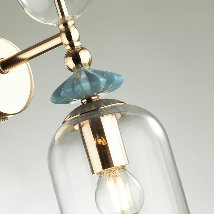 4855/1WA CLASSIC ODL_EX21 65 золото/разноцветн./керамика/стекло Бра E14 1*40W BIZET