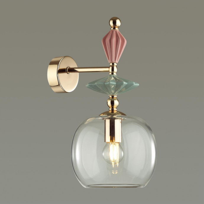 4855/1WB CLASSIC ODL_EX21 67 золото/разноцветн./керамика/стекло Бра E14 1*40W BIZET