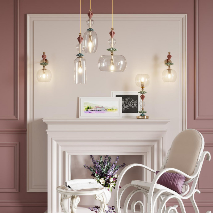 4855/1WB CLASSIC ODL_EX21 67 золото/разноцветн./керамика/стекло Бра E14 1*40W BIZET