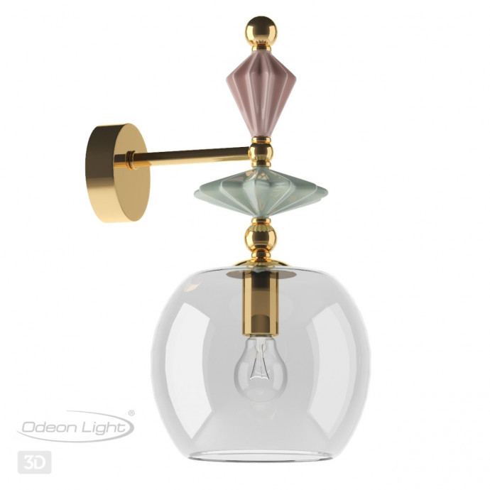 4855/1WB CLASSIC ODL_EX21 67 золото/разноцветн./керамика/стекло Бра E14 1*40W BIZET