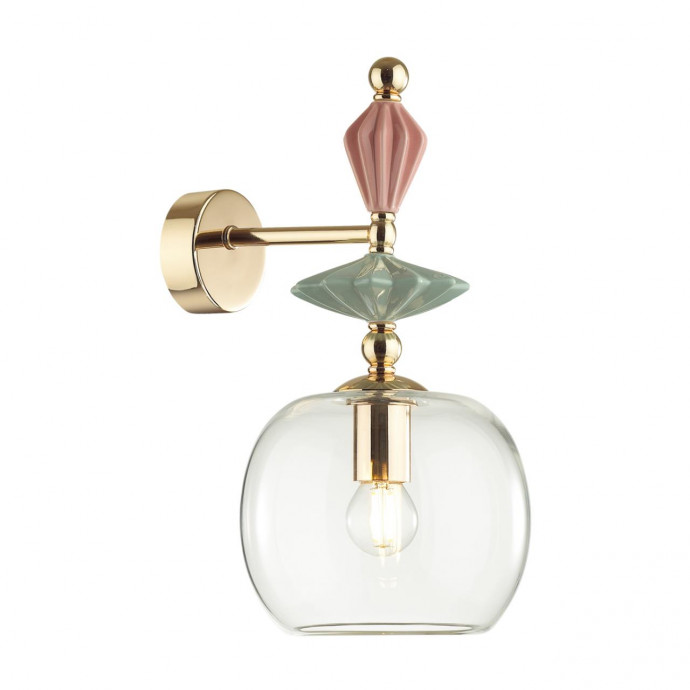 4855/1WB CLASSIC ODL_EX21 67 золото/разноцветн./керамика/стекло Бра E14 1*40W BIZET