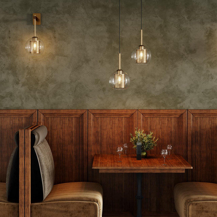 4939/1 PENDANT ODL22 291 античн.бронза/металл/прозрачный/стекло Подвес E27 1*40W CLOCKY