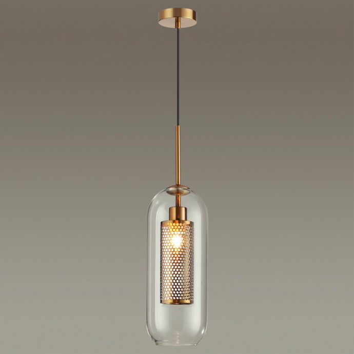 4940/1 PENDANT ODL22 291 античн.бронза/металл/прозрачный/стекло Подвес E27 1*40W CLOCKY