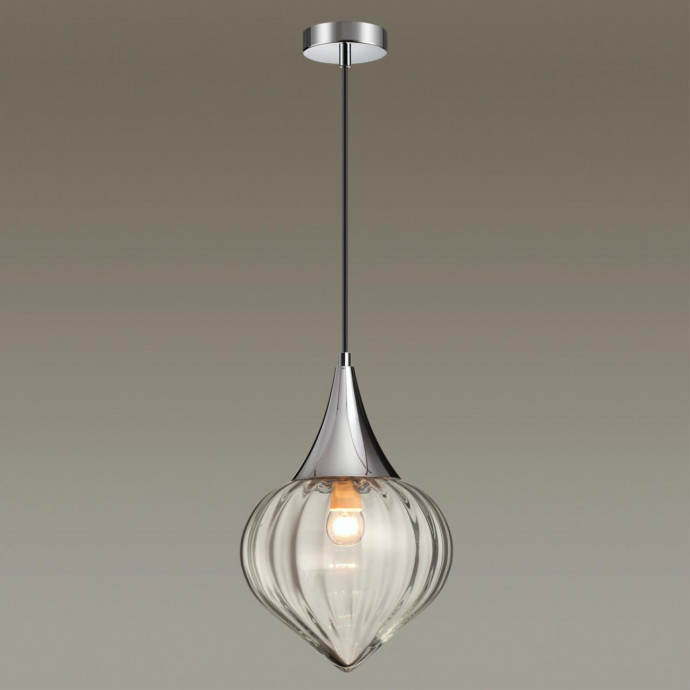 4949/1 PENDANT ODL22 305 хром/прозрачный/стекло Подвес E14 1*40W KESTA