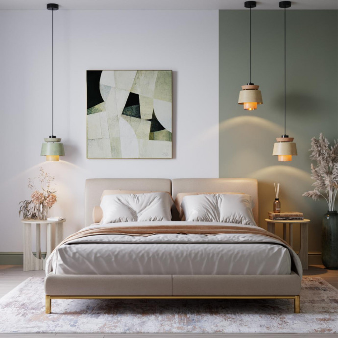 4992/1A PENDANT ODL23 287 зеленый/золотой/металл/экокожа Подвес E27 60W KRESSA