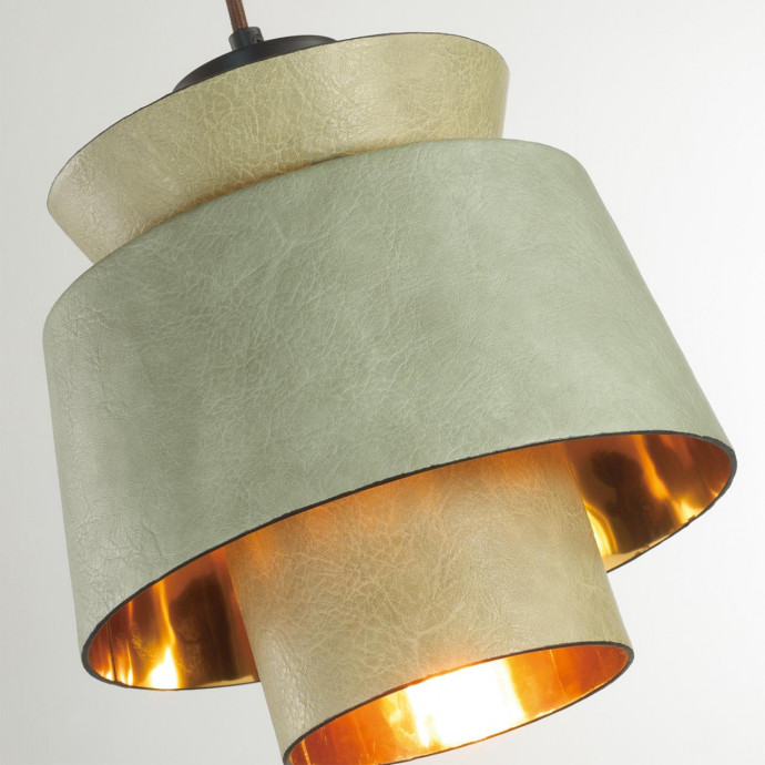 4992/1A PENDANT ODL23 287 зеленый/золотой/металл/экокожа Подвес E27 60W KRESSA