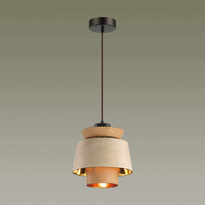 4992/1 PENDANT ODL23 287 св. коричневый/золотой/металл/экокожа Подвес E27 60W KRESSA