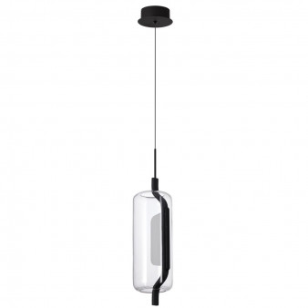 5003/10L L-VISION ODL23 283 черный матовый/прозрачный/стекло Подвес LED 10W 3000K KAVIA