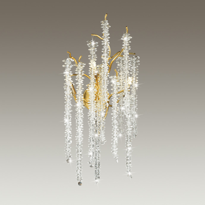 5005/3W HALL ODL23 487 золотой/прозрачный металл/хрусталь Бра G9 3*40W BANCHE