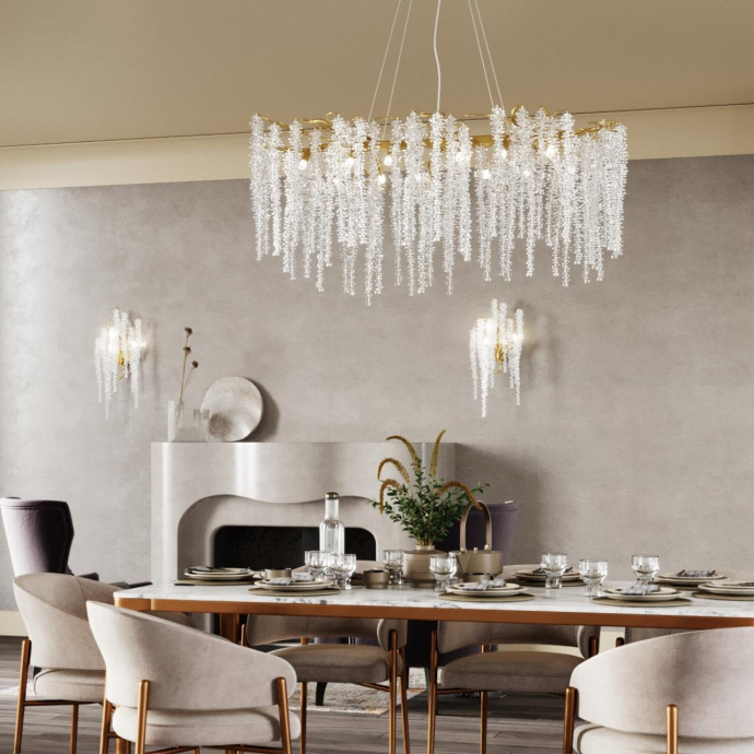 5005/8 HALL ODL23 487 золотой/прозрачный металл/хрусталь Люстра G9 8*40W BANCHE