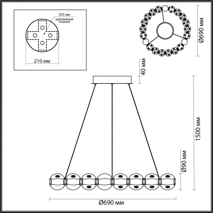 Люстра Odeon Light CRYSTAL 5007/60L