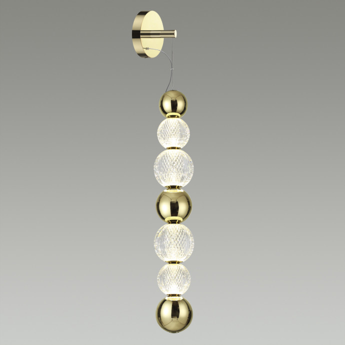 5008/13WL L-VISION ODL23 421 золотой/прозрачный/металл/акрил Настенный светильник LED 13W 4000K 700Лм CRYSTAL