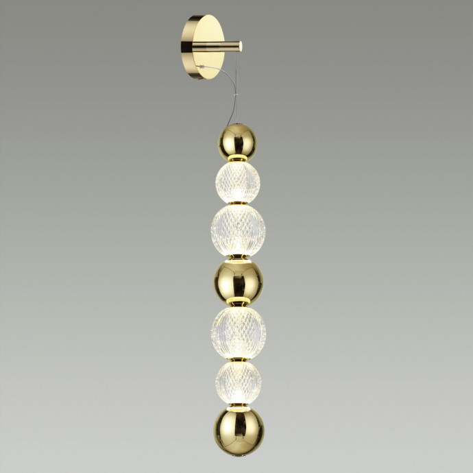 5008/13WL L-VISION ODL23 421 золотой/прозрачный/металл/акрил Настенный светильник LED 13W 4000K 700Лм CRYSTAL