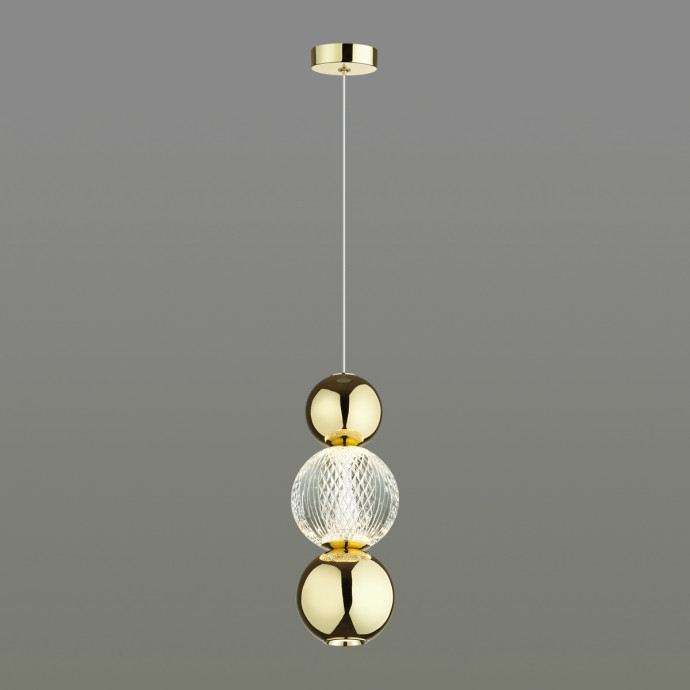 5008/7LA L-VISION ODL23 419 золотой/прозрачный/металл/акрил Подвес LED 7W 4000K 300Лм CRYSTAL