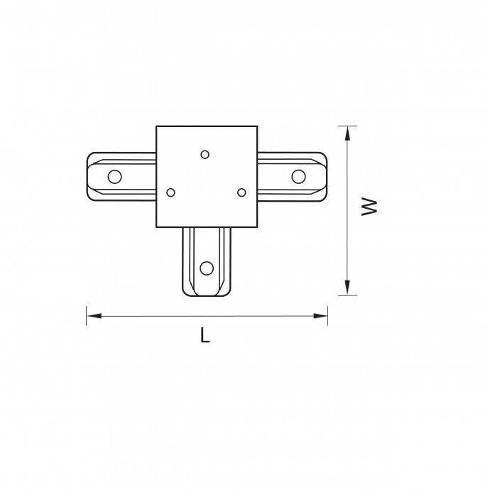 Соединитель T-образный однофазный для встраиваемых треков Barra Lightstar 501136