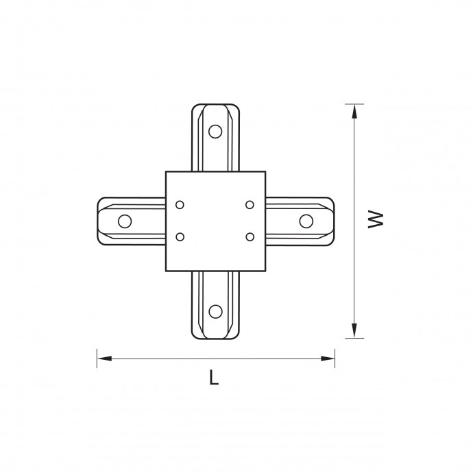 Соединитель X-образный однофазный для встраиваемых треков Barra Lightstar 501147