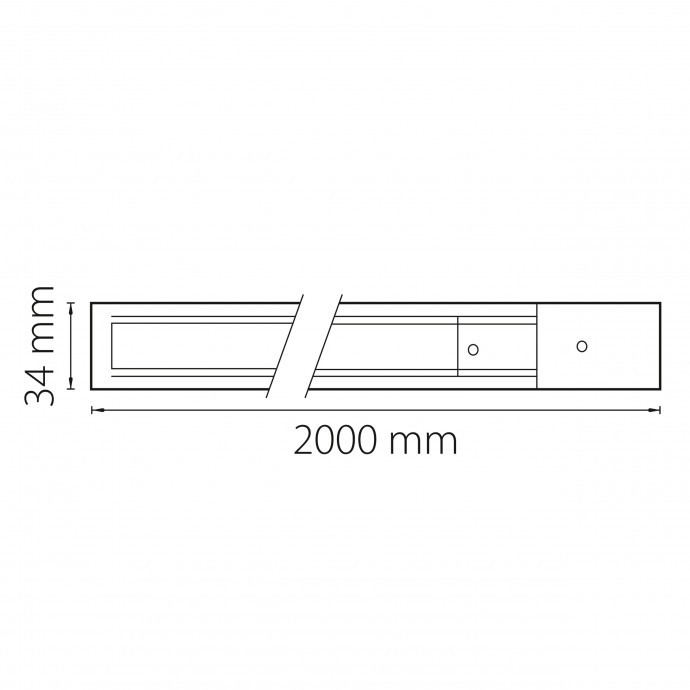 Трек двухконтактный однофазный накладной Barra Lightstar 502025