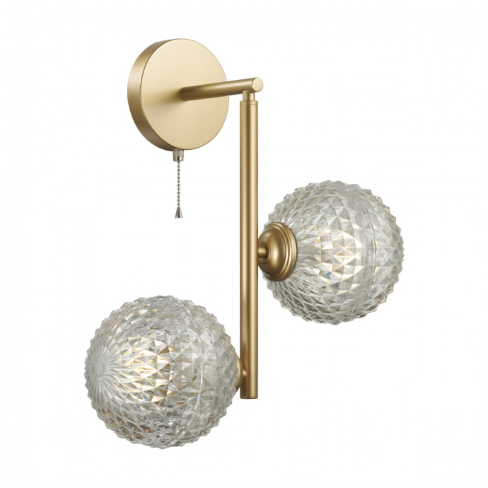 5292/2W MODERNI LN23 060 матовое золото Бра с выкл. E27 2*8W LED 220V GENEVA