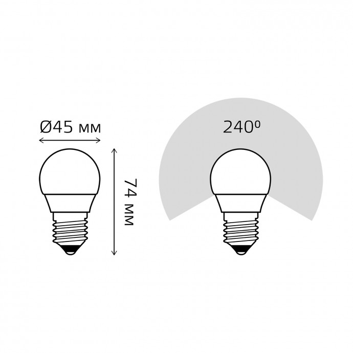 53216 Лампа Gauss LED Elementary Globe 6W E27 2700K 1/10/50
