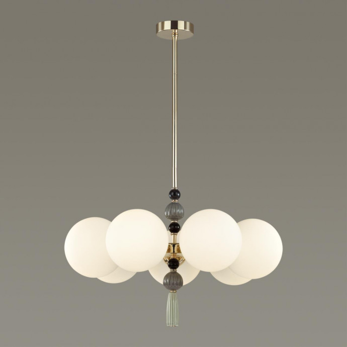 5405/7 MODERN ODL_EX24 золотой/серый/зеленый/белый матов./металл/керамика/стекло Люстра E14 7*40W PALLE