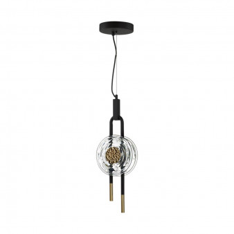 5407/12L MODERN ODL_EX24 черный/золотой/металл/стекло Подвес LED 12W 3000K 1005Лм MAGNET