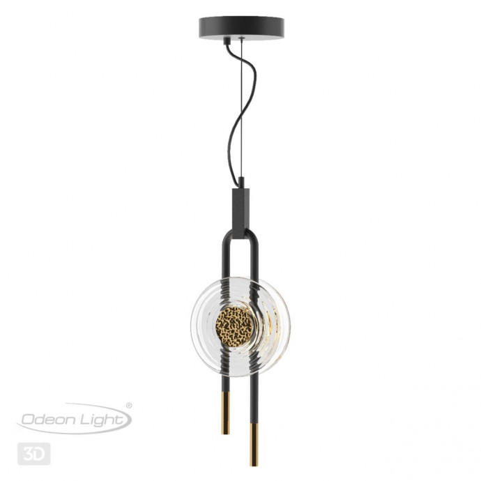 5407/12L MODERN ODL_EX24 черный/золотой/металл/стекло Подвес LED 12W 3000K 1005Лм MAGNET