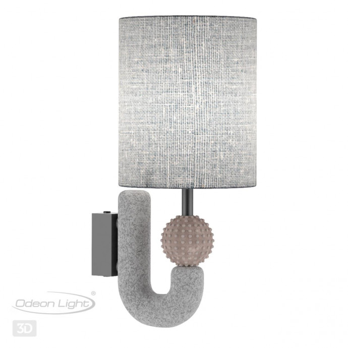 5410/1WA MODERN ODL_EX23 31 черный матов./серый металл/полирезин/ткань Бра E14 1*40W BAGEL