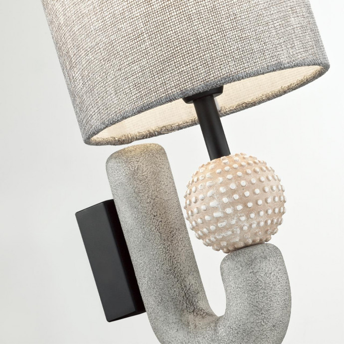 5410/1WA MODERN ODL_EX23 31 черный матов./серый металл/полирезин/ткань Бра E14 1*40W BAGEL