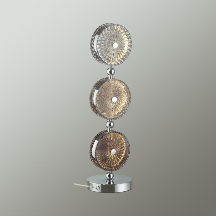 5416/13TL L-VISION ODL_EX23 11 хром/светло-серый/коричневый металл/стекло Настольная лампа LED 13W 4000K CARAMELLA