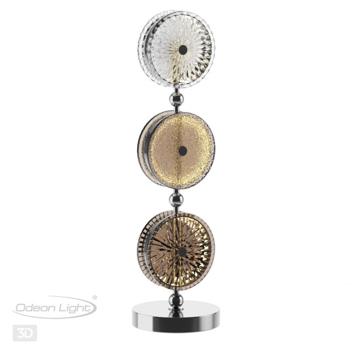 5416/13TL L-VISION ODL_EX23 11 хром/светло-серый/коричневый металл/стекло Настольная лампа LED 13W 4000K CARAMELLA