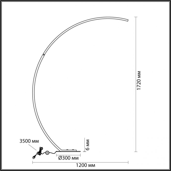 5676/21FL LEDIO LN23 черный Торшер LED 21W 820Лм 3000-6000K с пультом ДУ 220V WES